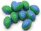 10 19mm Blue and Green Two Tone Vintage Plastic Oval Beads